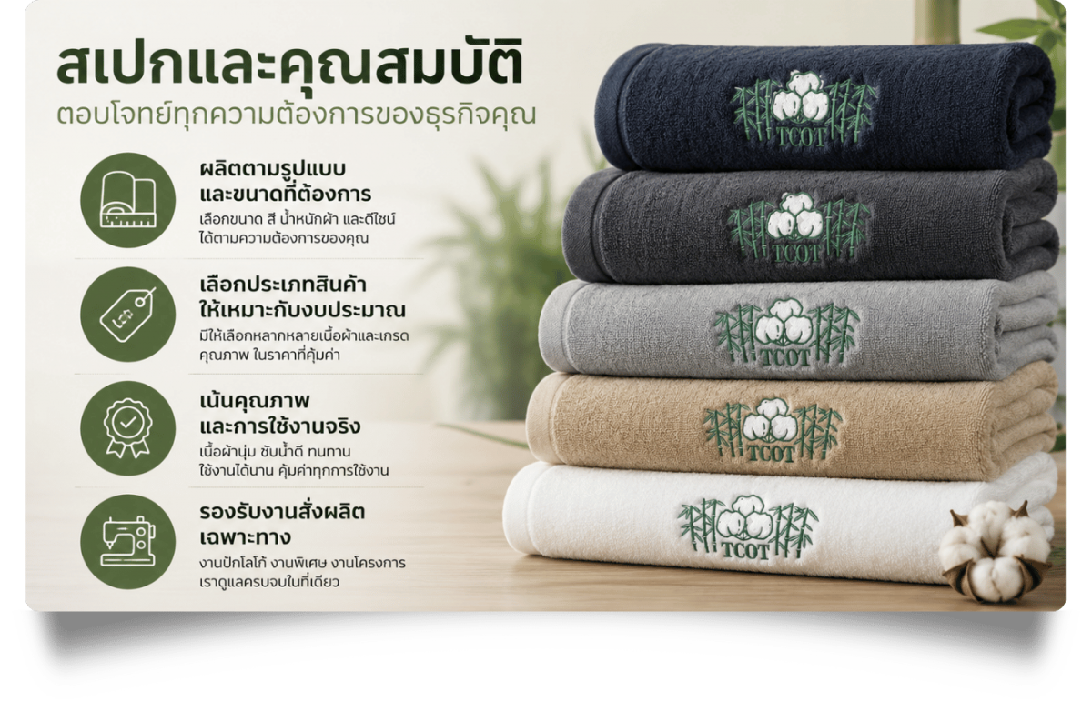 คุณสมบัติผ้าขนหนู